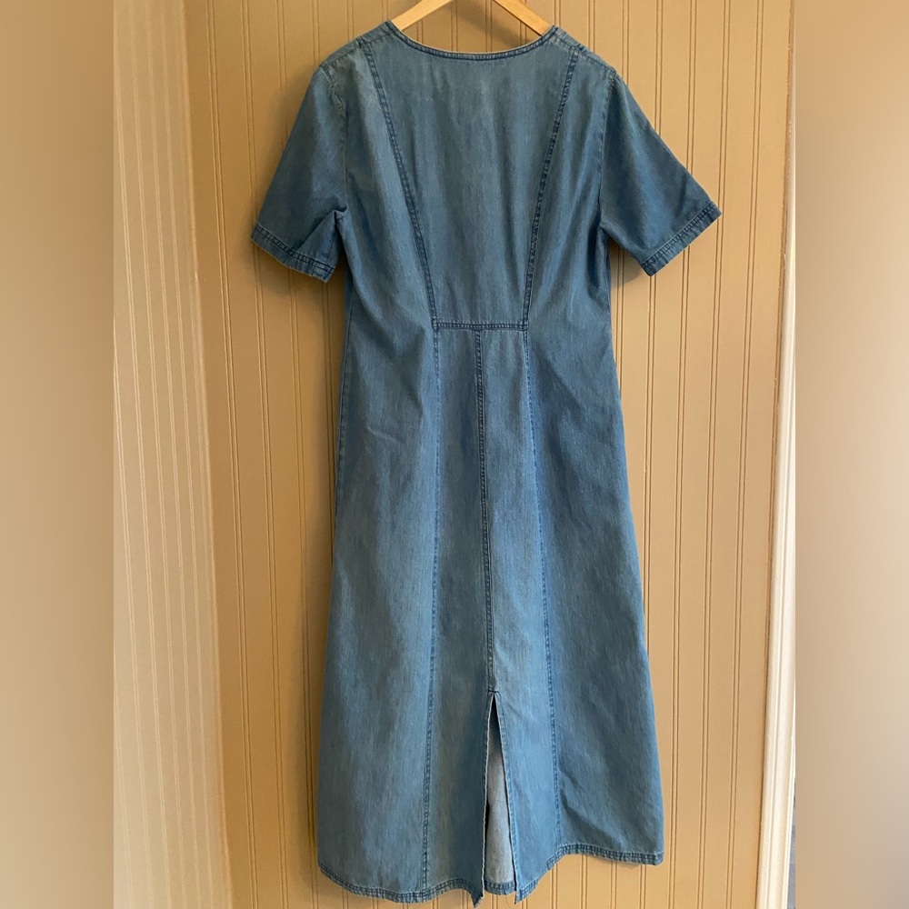 Vintage Denim 100% Cotton Maxi Dress by Miss Astor Women’s Size Medium to Large - Picture 4 of 8
